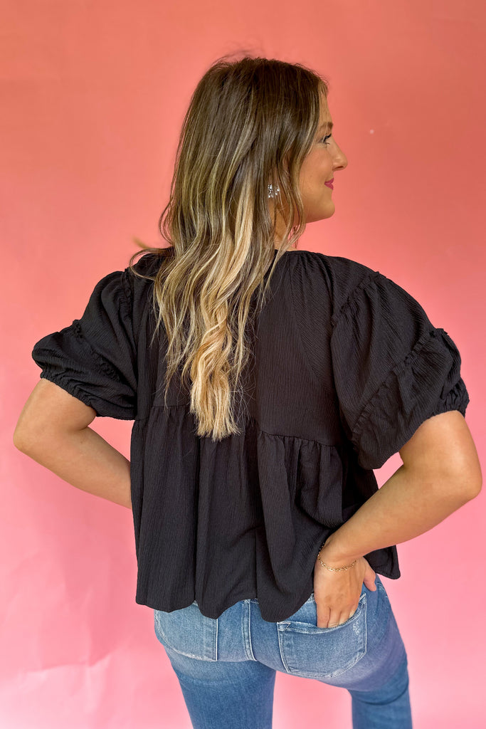 Blair Pleated Button Front Baby Doll Top - Be You Boutique