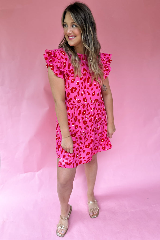 Sarah Animal Print Cap Sleeve Tiered Dress - Be You Boutique