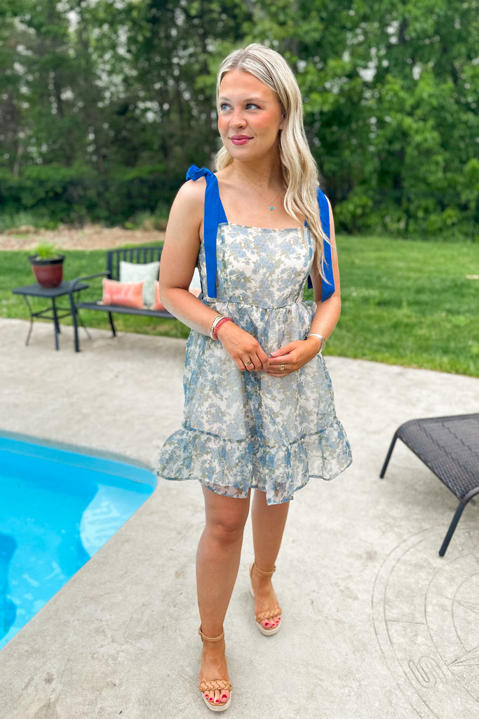 Brantley Flower Print Organza Dress - Be You Boutique