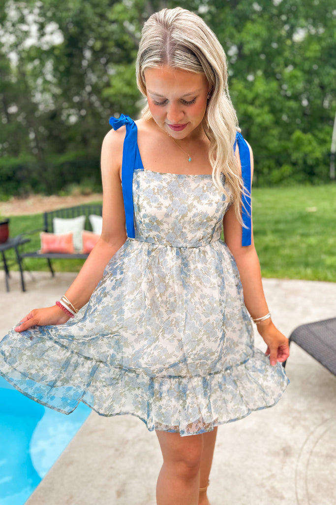 Brantley Flower Print Organza Dress - Be You Boutique