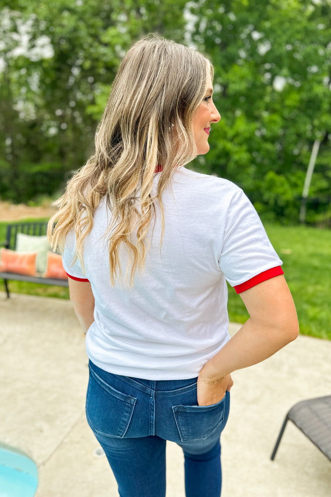 American Mama Graphic Tee Ringer Top - Be You Boutique