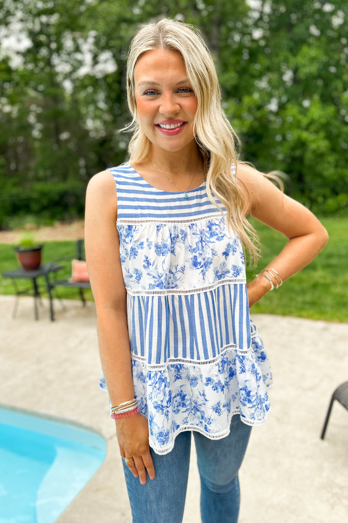 Abigail Multi Print Sleeveless Top - Be You Boutique