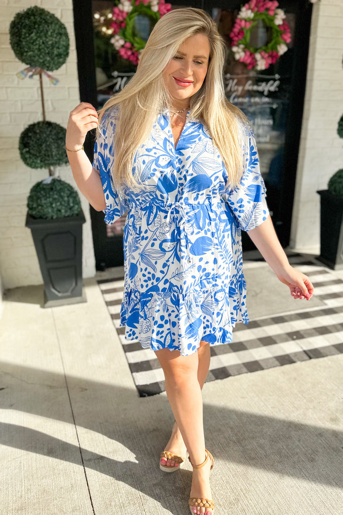Laverne Floral Print Half Sleeve Summer Dress - Be You Boutique