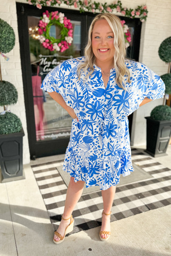 Laverne Floral Print Half Sleeve Summer Dress - Be You Boutique