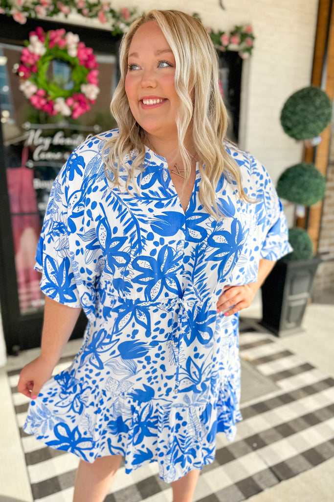 Laverne Floral Print Half Sleeve Summer Dress - Be You Boutique