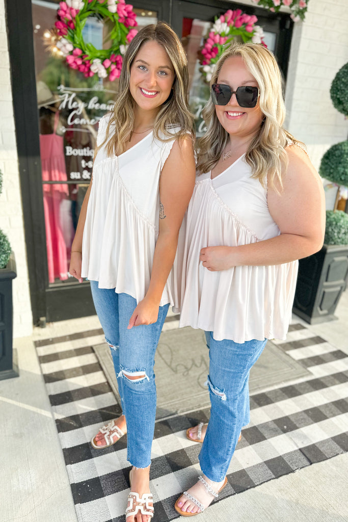 Becky Raw Edge Ruffle Detail Top - Be You Boutique