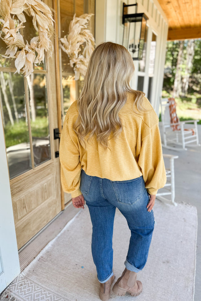 Fall 2023 Hailey V Neck Bubble Sleeve Top - Be You Boutique