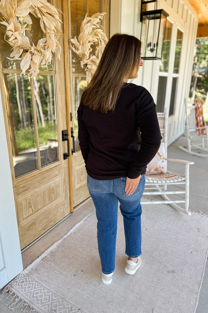 USA Puff Print Ever So Soft Long Sleeve Graphic Pullover Sweatshirt - Be You Boutique