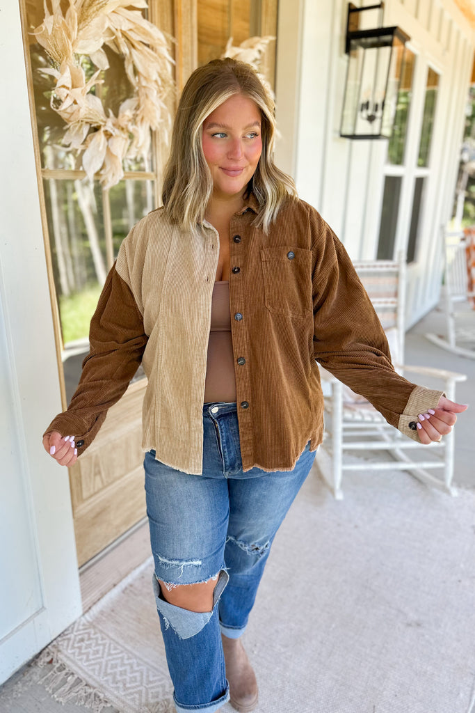 Fall 2023 Melvin High Low Color Block Corduroy Jacket - Be You Boutique