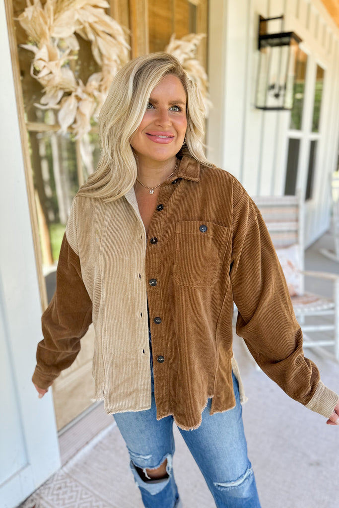 Fall 2023 Melvin High Low Color Block Corduroy Jacket - Be You Boutique
