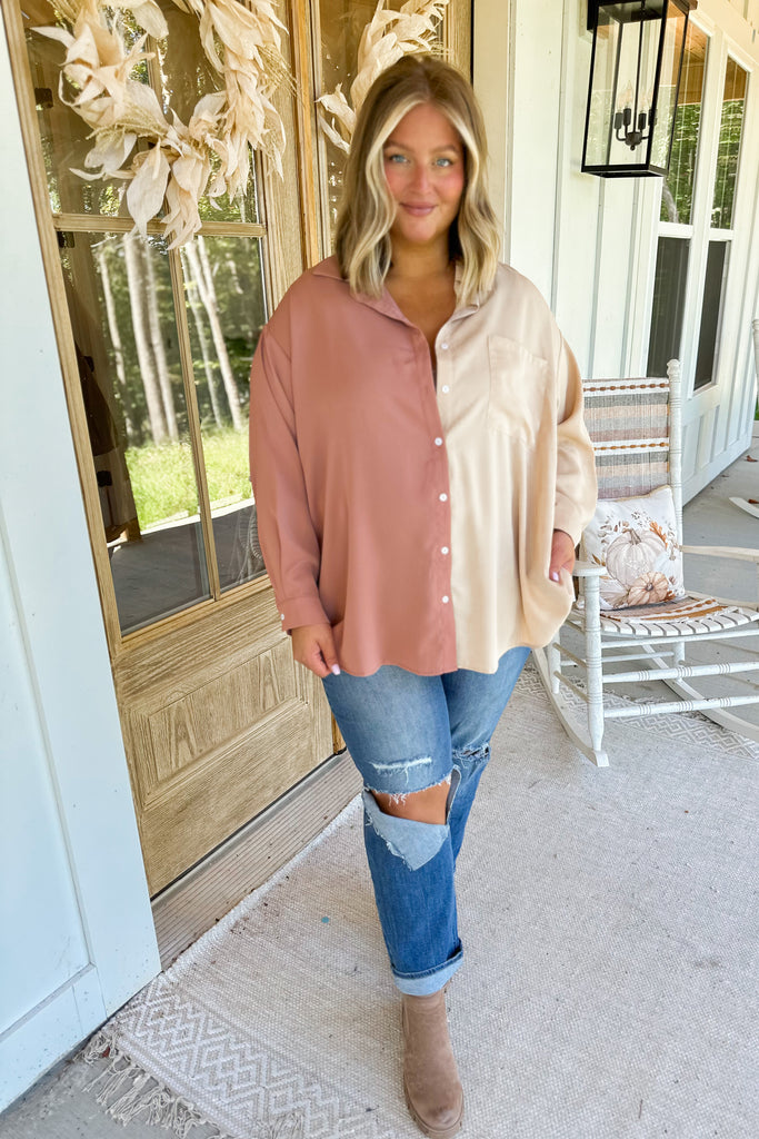 Cheyenne Easy Button Down Long Sleeve Blouse Top - Be You Boutique