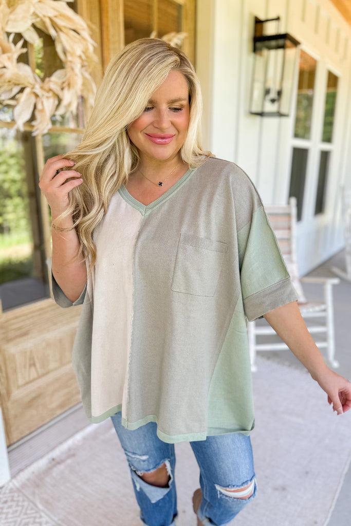 Chase Lightweight Colorblock Half Sleeve Poncho Swea - Be You Boutique