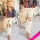 Risen Ian High Rise Straight Denim Distressed Jeans - Be You Boutique