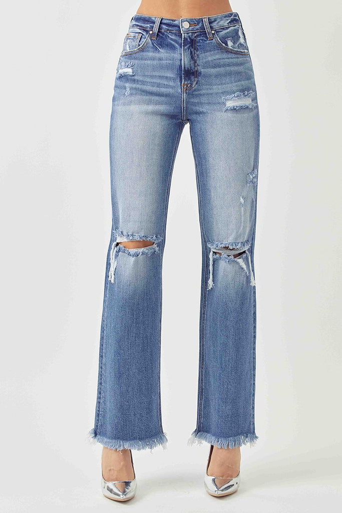 Risen Xenia High Rise Straight Leg Denim Jeans - Be You Boutique