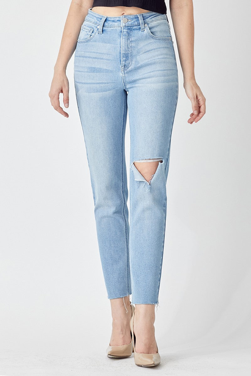 Risen Sophia High Rise Slim Tapered Leg Denim Jeans - Be You Boutique