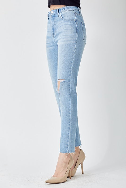 Risen Sophia High Rise Slim Tapered Leg Denim Jeans - Be You Boutique