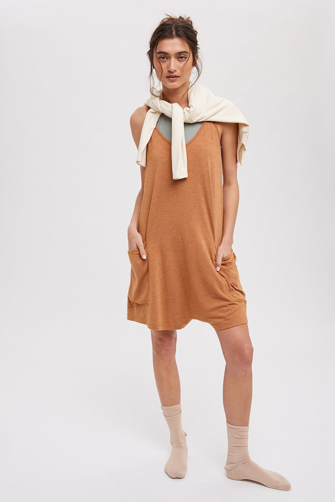 Graham Slub Knit Romper with Pockets - Be You Boutique