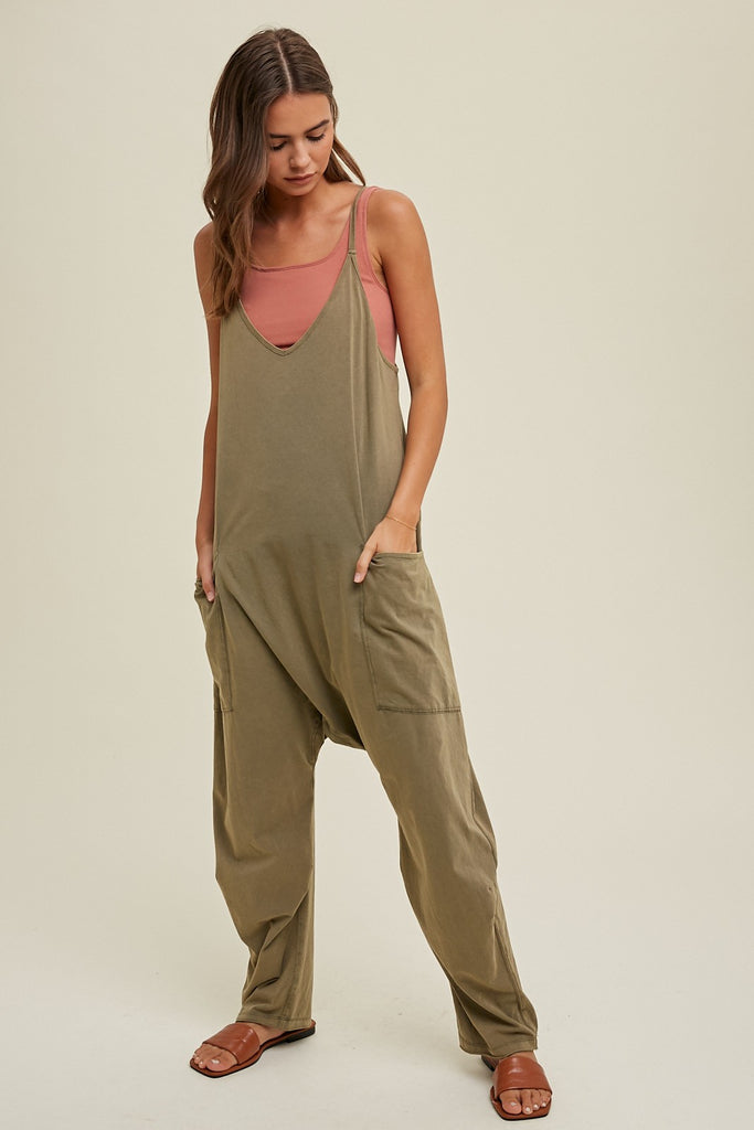 Josh Garment Washed Oversized Knit Jumpsuit - Be You Boutique