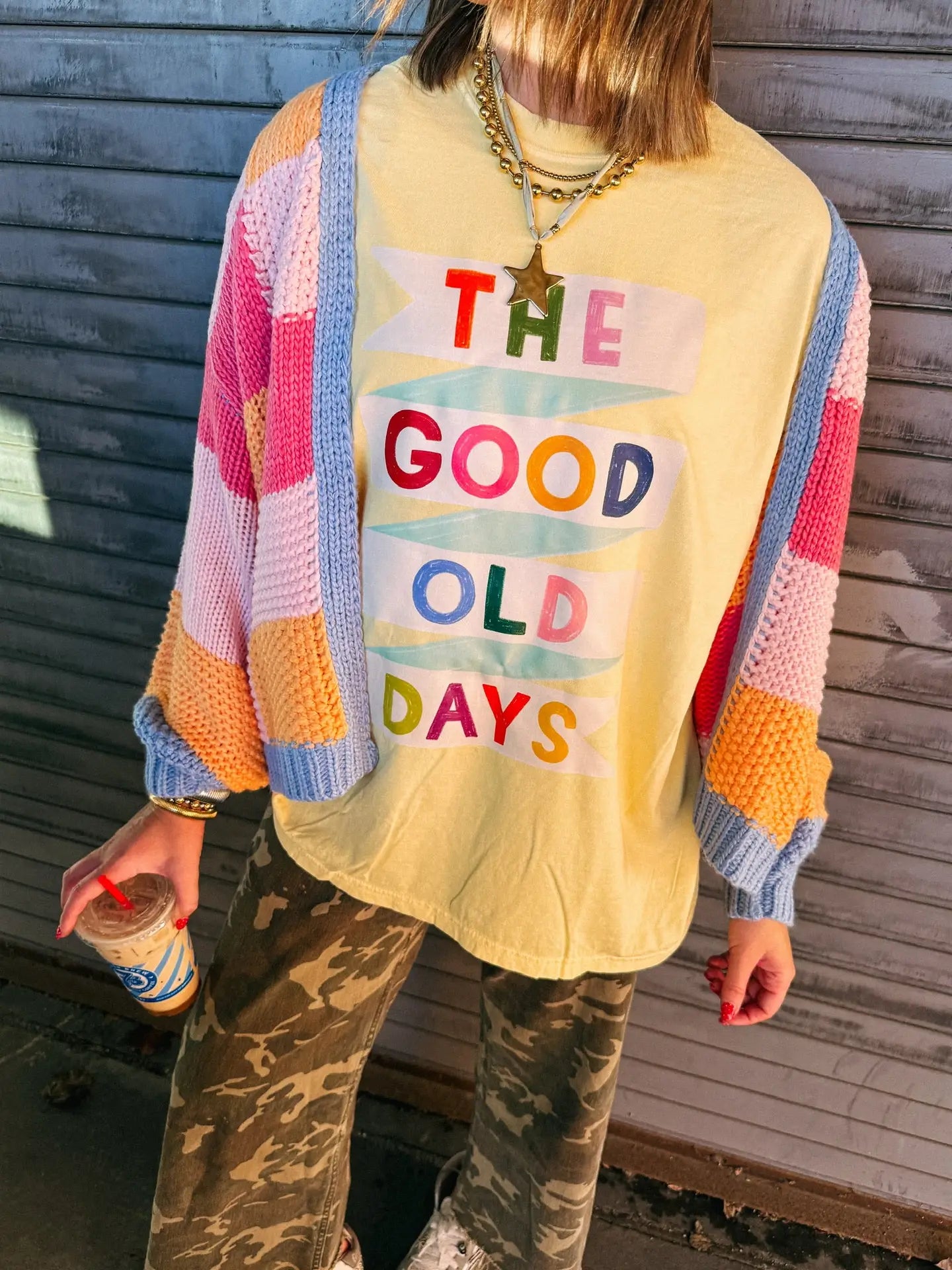ETTA & EAST Good Old Days Graphic T-Shirt featuring vintage-inspired design on 117 Graphic Tees style, front view.