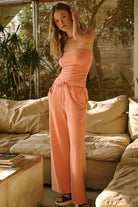 Margot Striped Strapless Wide Leg Set - Be You Boutique