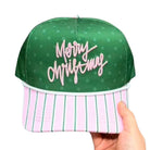 Summer Tees Merry Christmas canvas hat, 217 hair accessory with festive Christmas design, lightweight and stylish headwear.