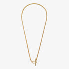 A LITTLES & CO Evermore Oval T Bar 16-inch necklace with a sleek oval T bar pendant on a delicate chain.
