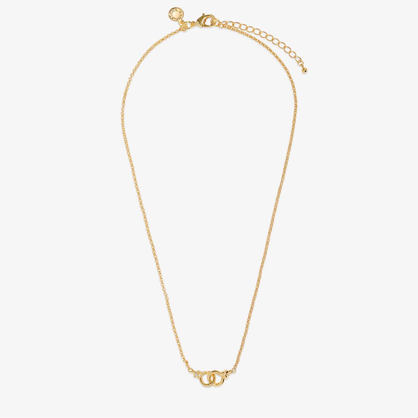A LITTLES & CO Evermore Linked Knot 15 3/4-inch necklace featuring a unique intertwined knot design in jewelry style.