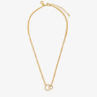 A LITTLES & CO Evermore Linked Circles 15 3/4-inch necklace with interconnected silver-tone circles jewelry piece.