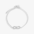 A LITTLES & CO Evermore Infinity Knot bracelet in silver with a delicate infinity charm and sleek, minimalist design.