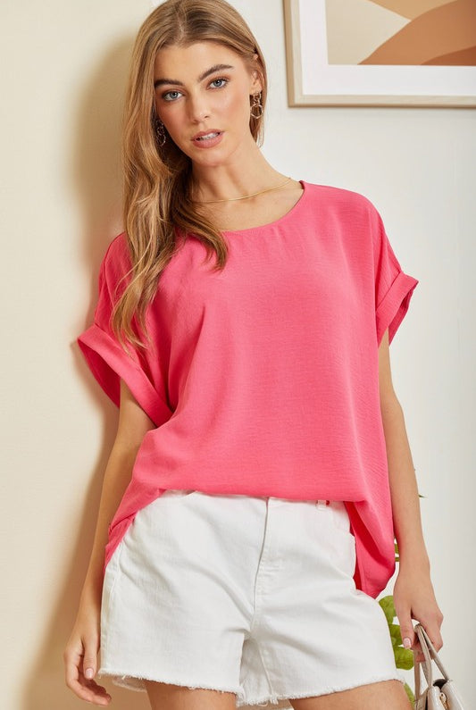 Boston Short Sleeve Round Neck Tops - Be You Boutique