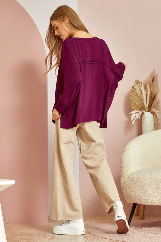 Sawyer Oversized 3 Quarter Sleeve Fun Poncho Knit Top - Be You Boutique