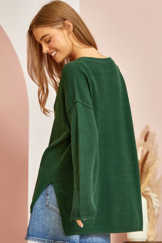 Legend Long Sleeve Button Up Thermal Style Sweater - Be You Boutique