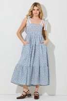 Betsy Floral Gingham Tie Strap Dress - Be You Boutique
