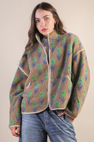 Jenna Teddy Bear Sherpa Zip Up - Be You Boutique
