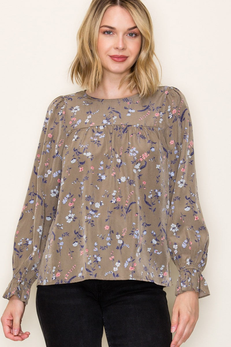 Mary Ruffled Hem Floral Blouse - Be You Boutique