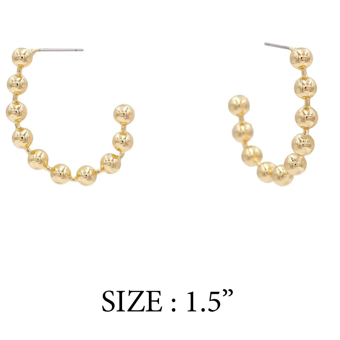 Gold Ball Chain Oval Hoop - Be You Boutique