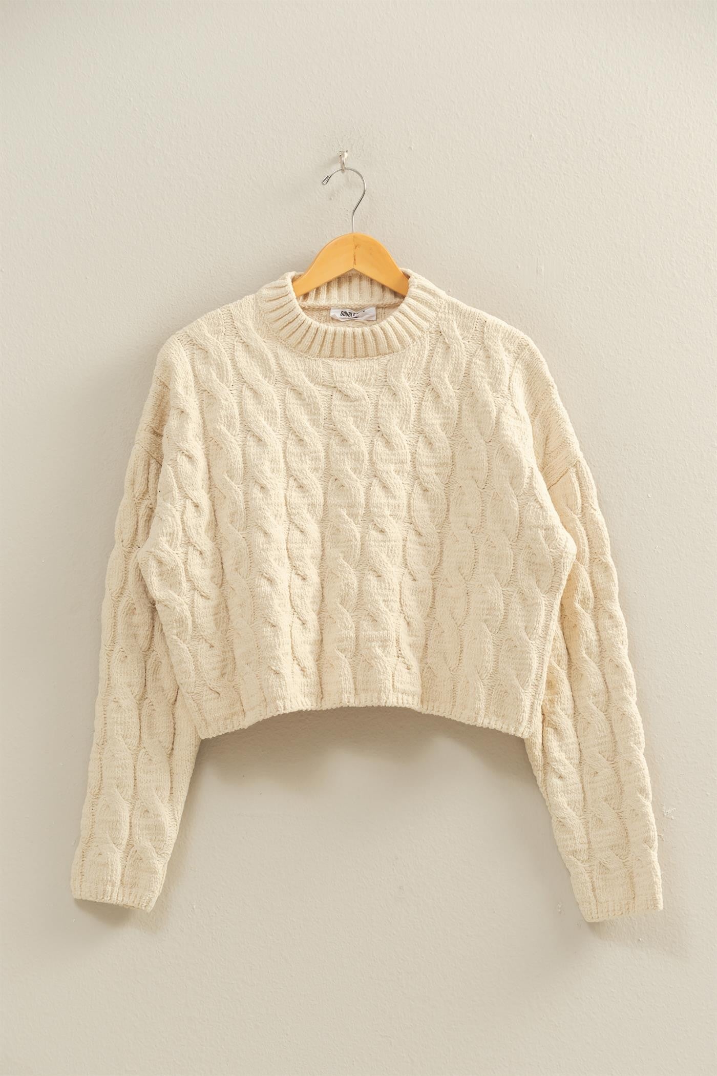 Liv Cable Knit Crew Neck Sweater - Be You Boutique