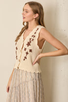 Linda Flower Knit Sweater Vest - Be You Boutique