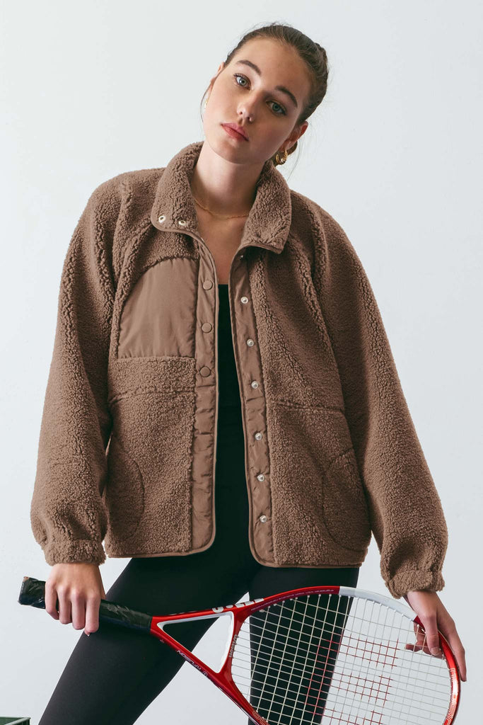 Arlo Solid Snap Button Fleece Jacket - Be You Boutique