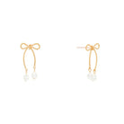 Textured Rope and Pearl Bow Earring - Be You Boutique