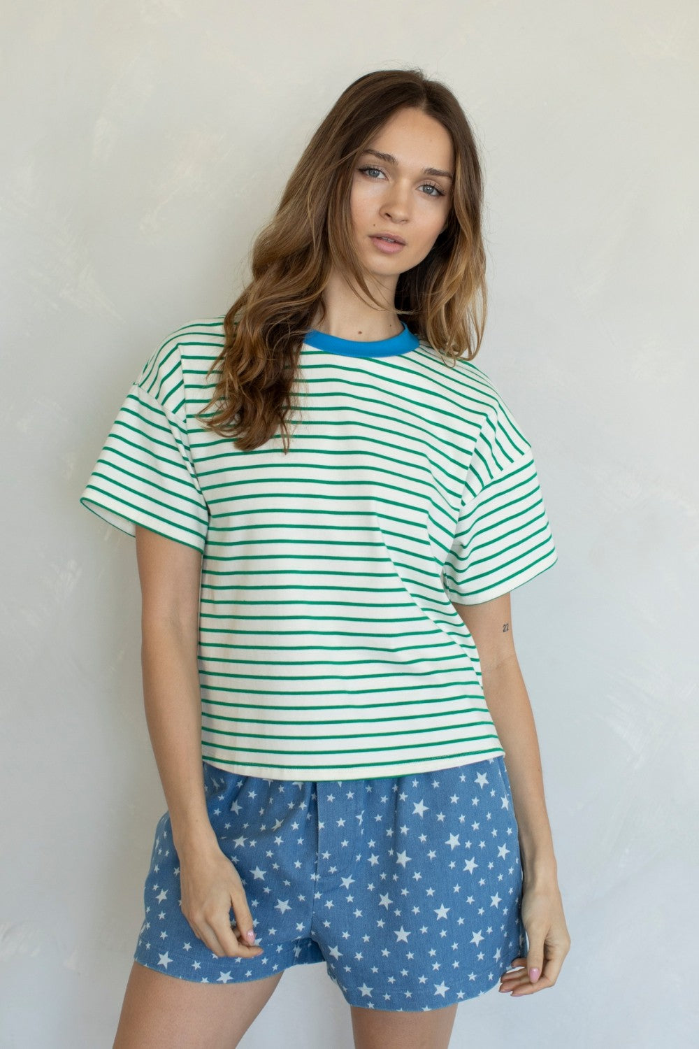 Sunday Striped Relaxed Top by THINGS BETWEEN, casual 105 top featuring comfortable fit and stylish striped design.