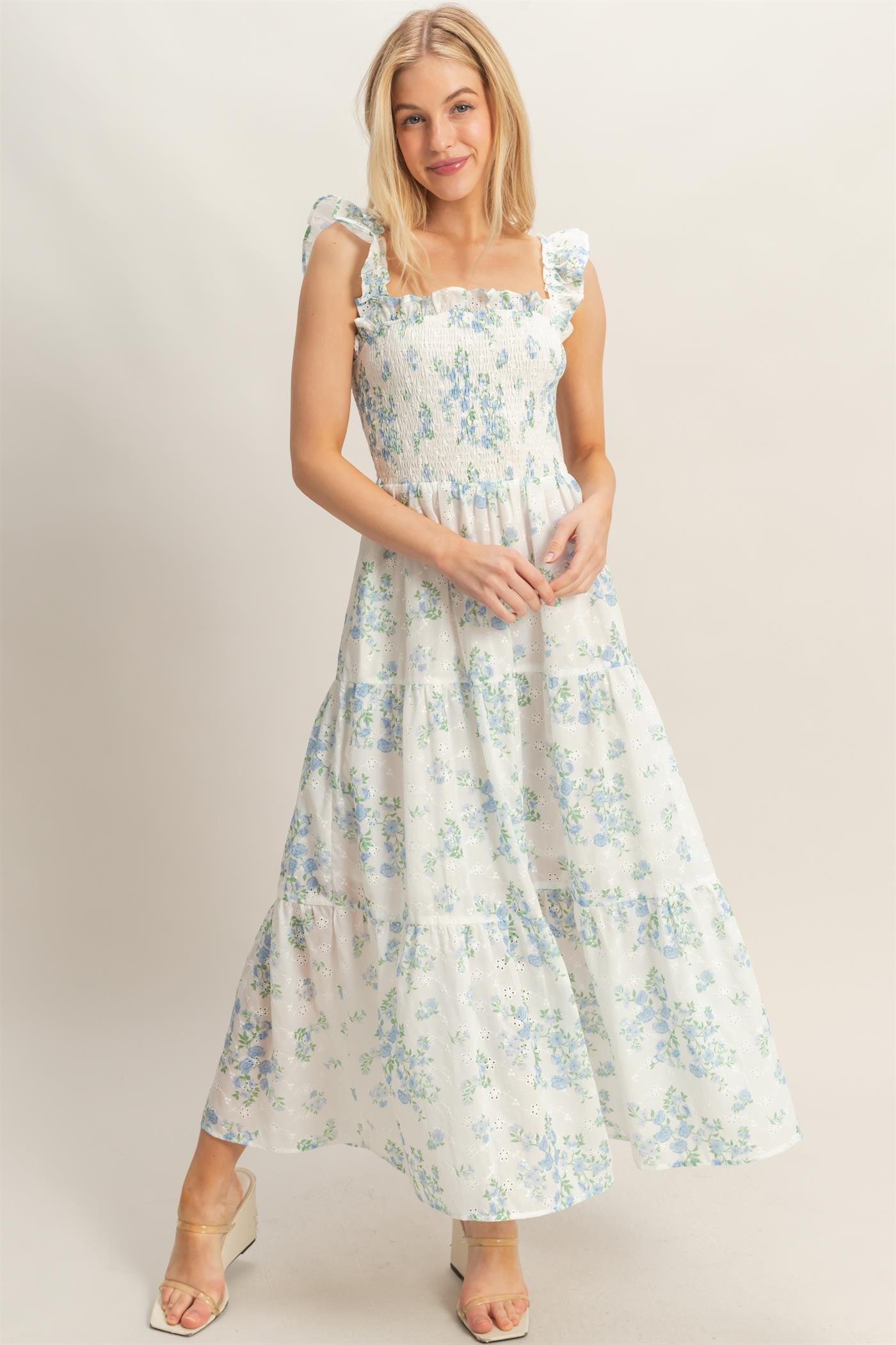 Haven Floral Tiered Midi Dress - Be You Boutique