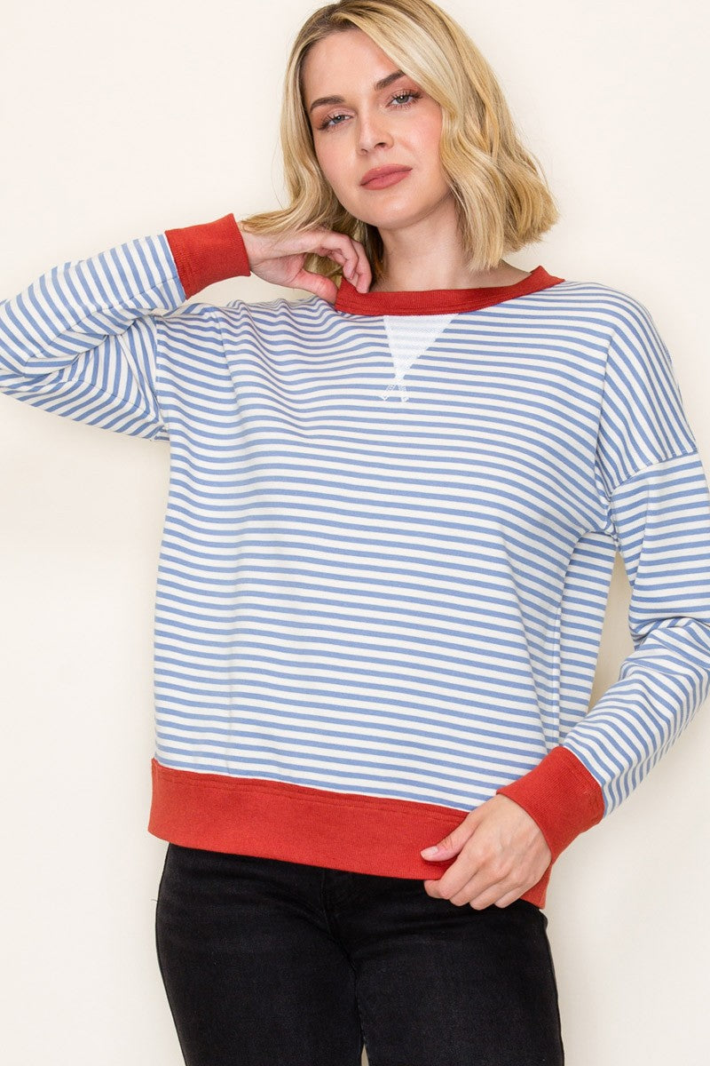 Bethany Striped Long Sleeve Top - Be You Boutique