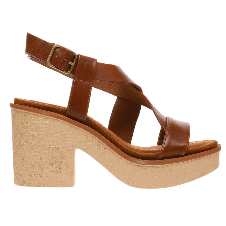 Clue Whiskey Adjustable Sling Back Wedge Platform Sandal with Buckle Closure - Be You Boutique