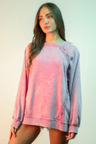 Ada Floral Lace Trim Raglan Sleeve Sweatshirt - Be You Boutique