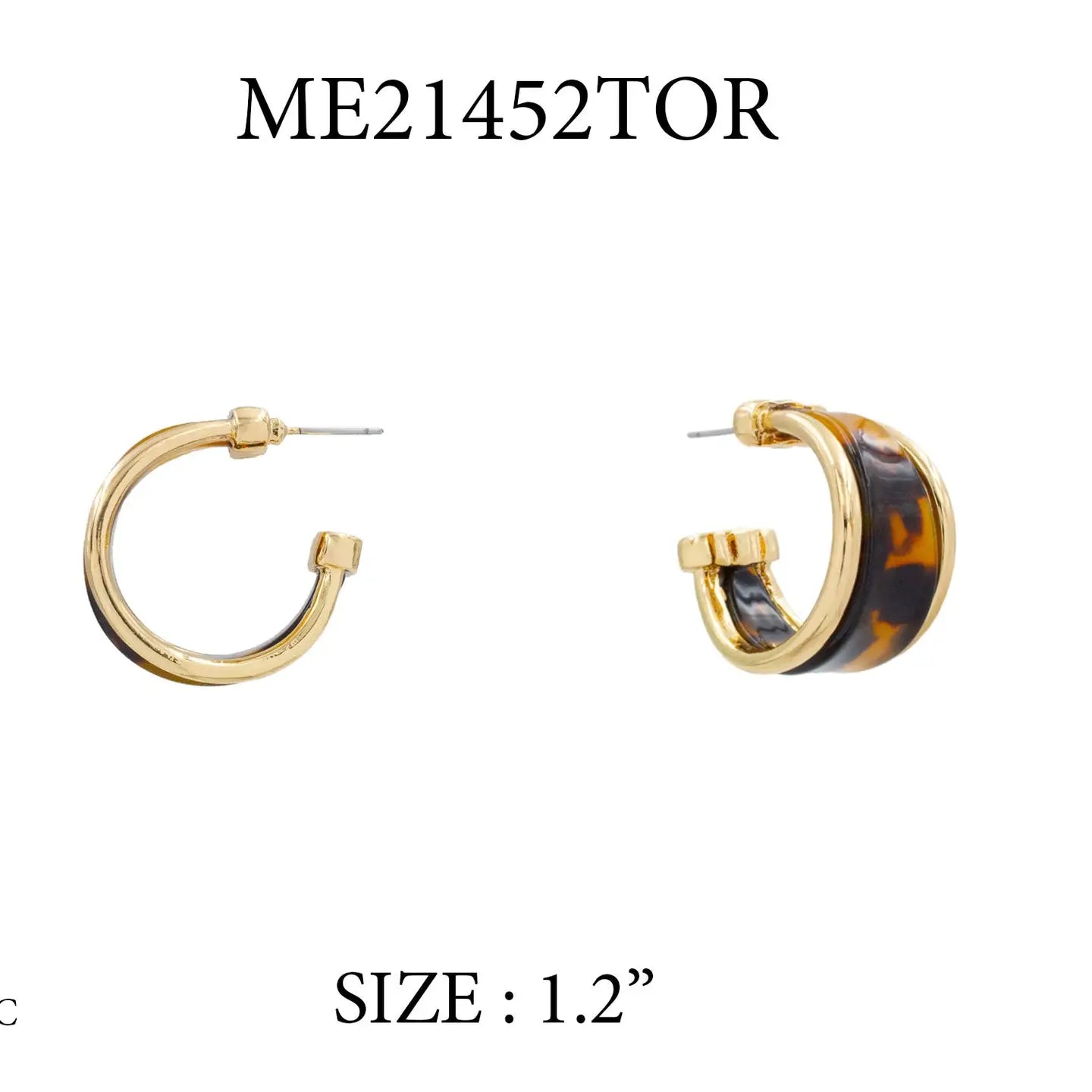 Gold Outlined w/ Brown Tortoise Acrylic Hoop - Be You Boutique