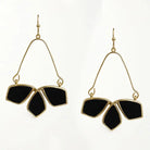 Black Suede Geometric Cut Out Earrings - Be You Boutique