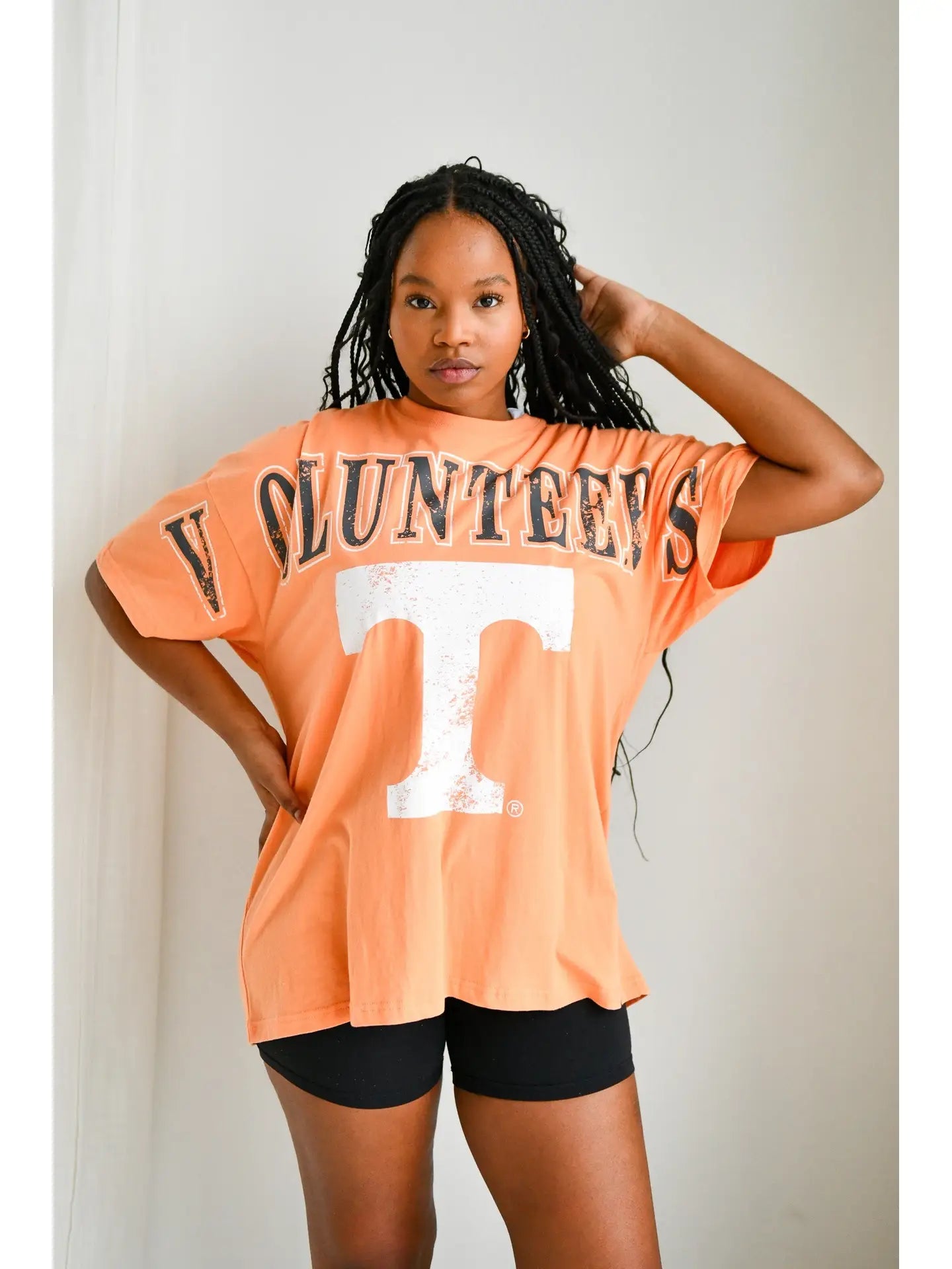 KY Tennessee Volunteer oversized graphic tee by GAMEDAY SOCIAL APPAREL CO.® featuring a vibrant Tennessee Volunteer logo design.