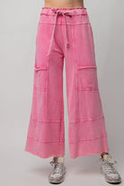 SPRING 2024 Bradley Mineral Washed Terry Knit Wide Leg Pants - Be You Boutique