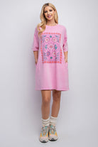 SPRING2024 Kendra Boho Print Short Sleeve Dress - Be You Boutique